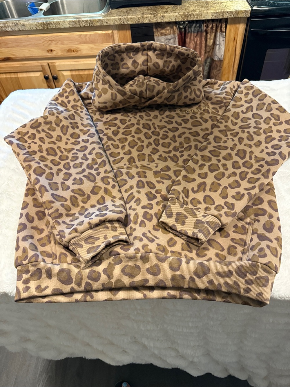 Leopard Print Cozy Pullover - Neutral Tones - Picture 2 of 4